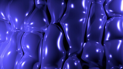 Poster - Purple bright slime blob. Design. Bubble-like liquids made in computer graphics