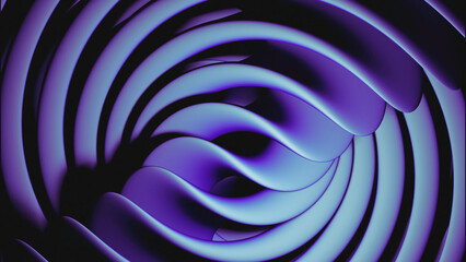 Poster - Moving 3d lines with bends in abstract spiral. Design. Abstract spiral with visual illusion and curves. 3D bends move in spiral
