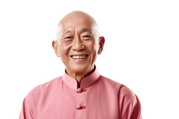 Poster - A picture of a man wearing a pink shirt with a friendly smile. This image can be used to portray positivity, confidence, or fashion.