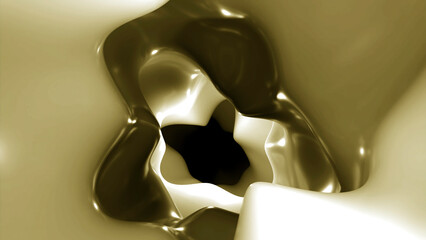 Poster - Grey and gold background. Design. A light background with a small sparkling blob giving off gloss made in abstraction.