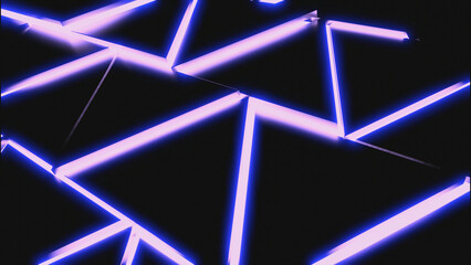 Poster - Computer animation of disappearing and appearing triangles. Design. 3D background with triangular pattern and swapping shapes. Moving triangles in 3D mosaic background