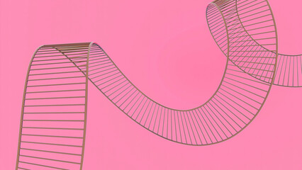 Aufkleber - Rotating 3d spiral with stripes. Design. Ribbon 3d spiral with stripes on colored background. Ribbon spiral with lines moves in space
