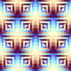 Poster - Geometric seamless abstract pattern in low poly style. Small squares regular pattern. Seamless gradient
