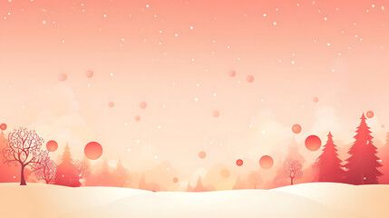 Poster - Pink christmas background with snow and snowflakes