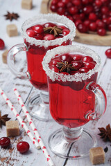 Poster - Two glasses with cranberry drink