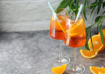 Poster - Glasses with aperol spritz cocktail