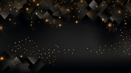 Poster - abstract christmas background with star black and gold 