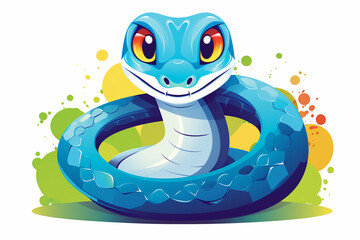 Wall Mural - vector design, cute animal character of a snake