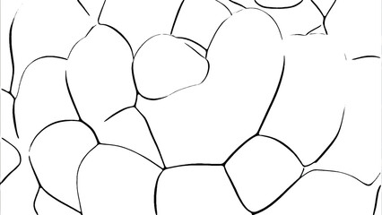 Poster - White and orange background. Design. Spreading circles made in cartoon animation.