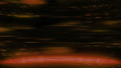 Poster - Pixel background with moving color spots on black background. Motion. Pixel image of colored electro spots. Colored glowing spots move and flicker in pixel image