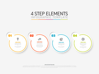 Poster - Simple light four steps infographic template on white background