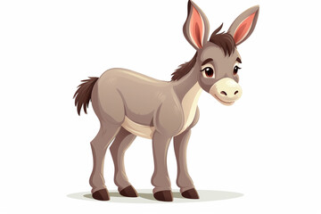 Wall Mural - vector design, cute animal character of a donkey