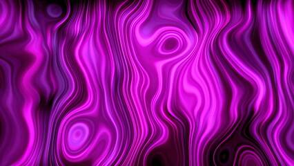 Poster - Bright liquid pattern with curved lines and pulsations. Motion. Beautiful psychedelic pattern with pulsating lines and neon light. Topographical pattern with bright neon lines and pulsations