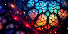 Colorful Stain Glass Inspired Background.