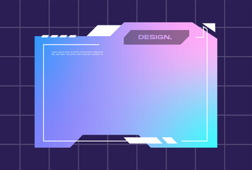 Wall Mural - Futuristic pop up interface illustration. Video overlay element.