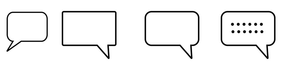 Wall Mural - speech bubble icons set isolated on transparent background.