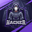 Hacker esport mascot logo design