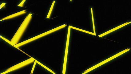 Aufkleber - Abstract triangular geometric tiles. Design. Mosaic pattern with yellow gradient tiles.