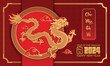 Chinese New Year of the Dragon. Chinese New Year 2024 (Translation : Happy new year )	