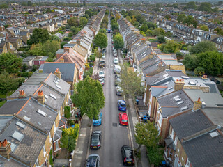 Wall Mural - Aerial view of residential houses in south west London