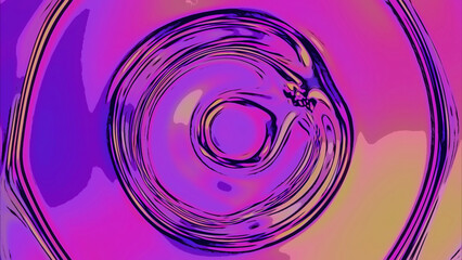 Poster - Top view of drops falling into water and diverging circles of water in slow motion. Design. Endless spreading circles of liquid.