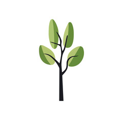 Poster - Green summer forest tree flat vector icon.