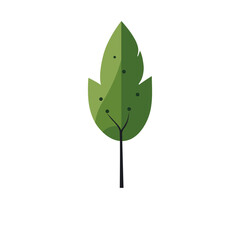 Poster - Green summer forest tree flat vector icon.