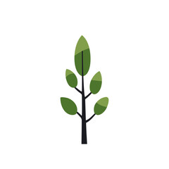 Poster - Green summer forest tree flat vector icon.