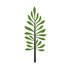 Poster - Green summer forest tree flat vector icon.