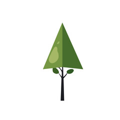 Poster - Green summer forest tree flat vector icon.