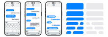 Smartphone Chatting Interface. Message Bubbles. Sms Template Bubbles For Compose Dialogues. Phone Chatting Sms Template Bubbles. Vector Illustration.