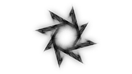 Poster - animated halftone intro of an energy frame made of dots. randomly rotating particles. a cosmic star 