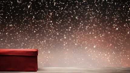Canvas Print - red gift box christmas present banner background