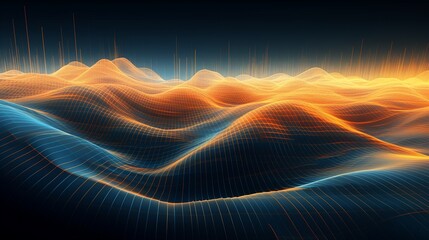 Colorful Sound Wave on Black Background