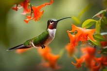 Hummingbird And Flower
 4k HD Quality Photo.