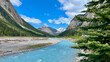Turquoise river in rockies