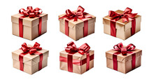 Red Gift Box With Ribbon Collection