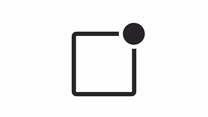 Poster - Square with dot spinning clockwise black and white loading animation. Simplicity outline 2D cartoon preloader, flat ui element 4K video loader motion graphic. Status waiting animated indicator gif