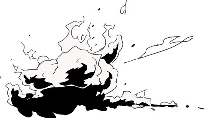Wall Mural - power blast smoke explode  comic action effect drawing lines generated with AI