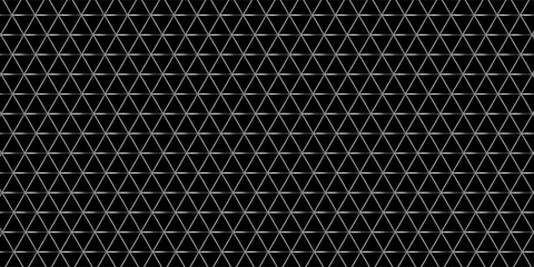 Wall Mural - Dark grey abstract wide horizontal banner with hexagon carbon fiber grid and orange luminous lines. Technology vector background with orange neon lines