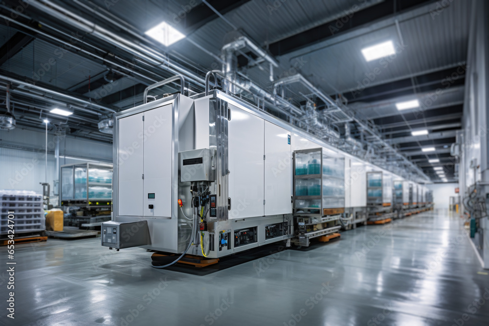 An specialized cold storage warehouse with refrigerated units and ...