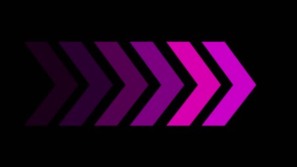 Poster - Road directional arrow sign. Blank pink road sign, direction pointer to right against black background
