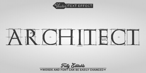 Paper Architecture Sketch Vector Editable Text Effect Template