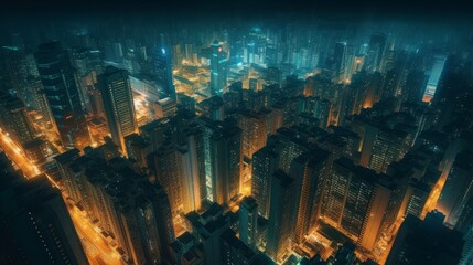  Twilight's Urban Symphony: Captivating Cityscape Bathed in Lights, generative AI