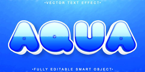 Wall Mural - Cartoon Blue Aqua Vector Fully Editable Smart Object Text Effect
