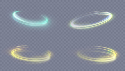 Aufkleber - A bright plume of luminous rays swirling in a fast spiraling motion. Light golden swirl. Luminous line curve light effect. Vector	
