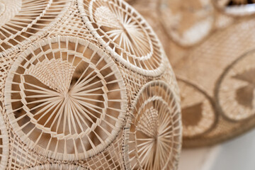 Wall Mural - Details of a handmade decorative basket, close up photo