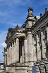 Wall Mural - Fragments of the Reichstag building - Headquarter of the German Parliament (Deutscher Bundestag, 1894) in Berlin, Germany.