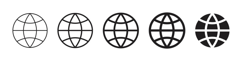 world icon set , web icons , globe icon , earth global icon symbol . website contact icons
