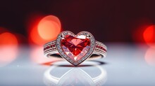 Heart Shape Ring, Valentine's Day Gift, Glitter, Bokeh Background